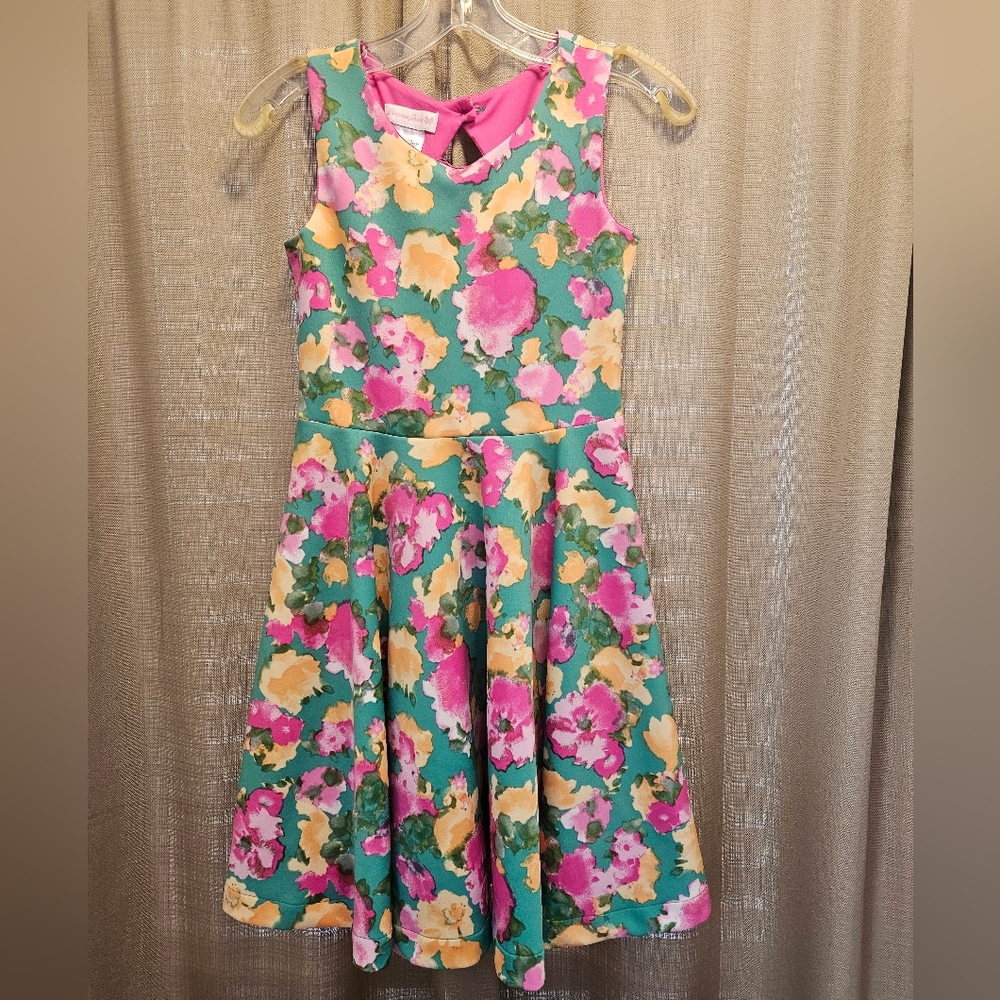 Bonnie Jean Floral Dress in Pink, Yellow, and Green